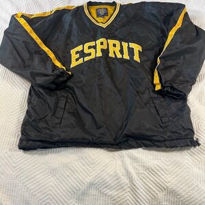 Steve and Barry’s Pullover V-Neck Esprit Jacket Men’s XL Black Yellow‎ VTG EUC